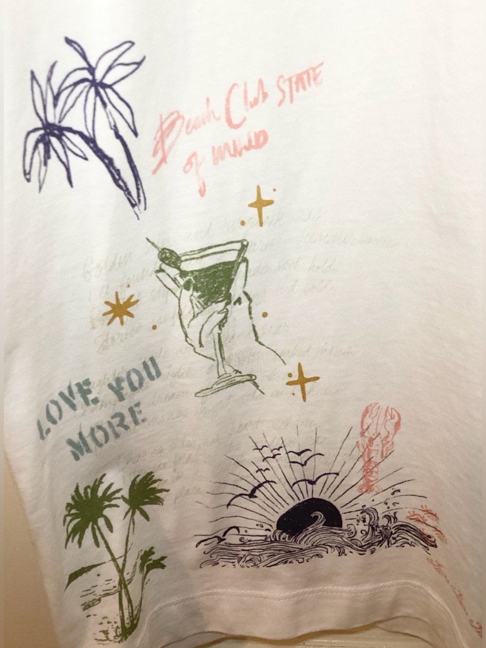 A&F Women’s Oversized Beach Doodle Graphic Tee Large - Picture 6 of 10